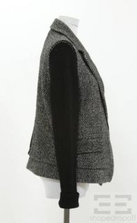   Furstenberg Black Herringbone Wool & Knit Camryn Jacket Size 14, NEW