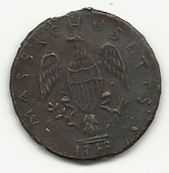 1788 Massachusetts Common Wealth Colonial Copper Coin