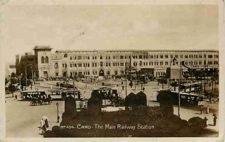 Cairo Egypt 1930 Real Photo Main Railway Station Depot Vintage 