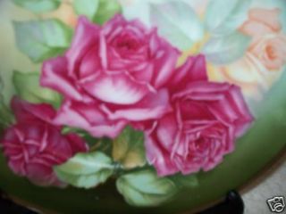   BAVARIA GermanyMONTE CARLO101/2 Roses Cake Plate Hand Painted