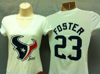 SM L Womens Houston Texans Shirt Ladies Arian Foster Tshirt Tee Jersey 