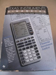    Instruments Financial Investment Analyst Calculator Manual Box Pouch