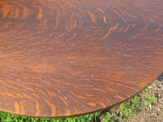 Antique Steuben Oak Table Paw Pedestal Arts Crafts Era
