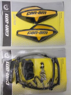 Can Am ATV Yellow Hand Guard Wind Deflector Kit w Mount Outlander 