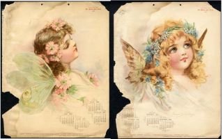 FAIRY Calendar Pages by FRANCES BRUNDAGE   1902 JEWEL FAIRIES