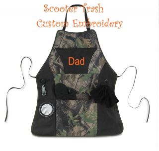 Personalized Camo and black Apron with tools real mossy tree oak 
