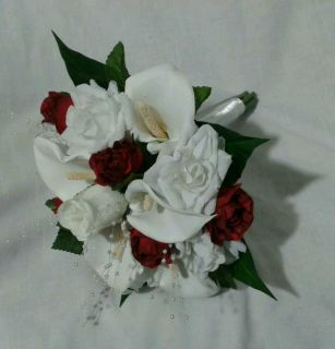   Red Wedding Flowers Decorations Calla Lily Bridal Bridesmaid Bouquets