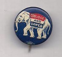  Calvin Coolidge GOP Elephant Button