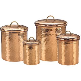 hammered copper 4 piece canister set
