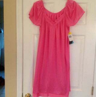 Vanity Fair Pink Knee Length Nightgown with Cape Sleeve Size Medium 