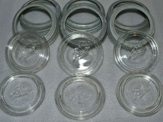   RARE Vintage Large Mouth Canning Jar Zinc Rings Ball Glass Inserts NR