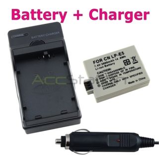 For Canon EOS Rebel T1i XSi XS LP E5 Battery Charger