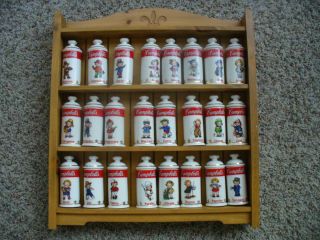 Campbell Kids Soup Set of Spice Jars with Rack   Collectible Danbury 