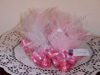 Sweet Pink Hersheys Kisses Caramel Chocolate Baby Girl Shower Party 