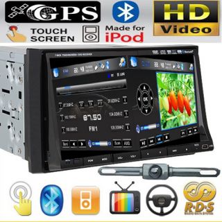 HD Double DIN 7 Touch Screen Car DVD Player GPS Camera