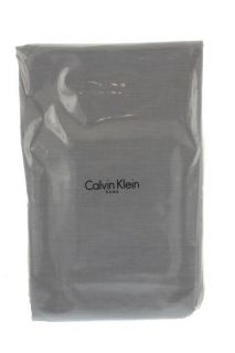 Calvin Klein New Doppled Border Gray Cotton 92x108 Flat Sheet Bedding 