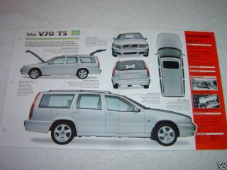 1996 1998 Volvo V70 T5 Car Spec Sheet Brochure Booklet