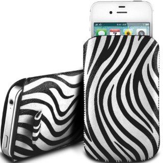 N4U Online White Zebra Premium Pu Leather Pull Flip Tab 