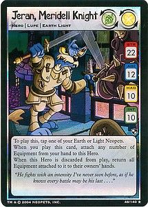 NEOPETS TRADING CARD GAME, RARE CARD, JERAN, MERIDELL KNIGHT, 2004, 46 
