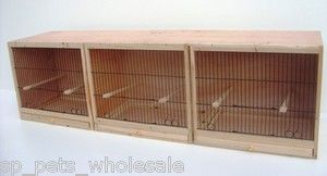 Wooden Treble Triple Breeder Breeding Cages Canary Finch 16Fronts 