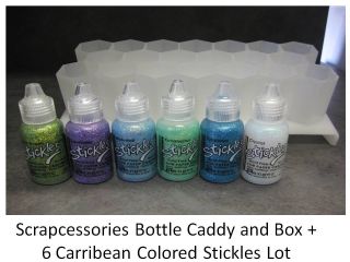 Caribbean Stickles Glitter Cricut Caddy Storage Box Lot
