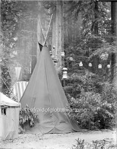 Photo 1890s Bohemian Grove Calif Tipi in Camp
