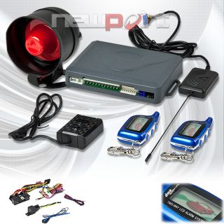 Ways Car Security Alarm System Kit Siren LCD Pager Remote Engine 
