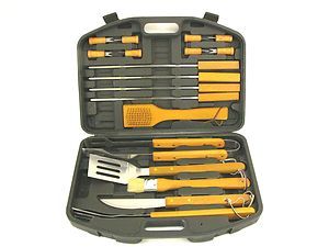 CAMPING BBQ TOOL SET  19 piece GRILLING KIT   BARBEQUE