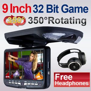 Roof 9 Flip Down Car DVD Player GTC TV Monitor Free IR