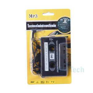 New Car Cassette Tape Adapter for  iPod Nano CD iPhone Black Free 