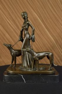   Walking Dogs Bronze Sculpture Statue Figurine by Canova Art Nouveau