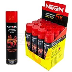 300ml Cans of Premium Neon® 5X Refined Quintuplus Butane Gas Refill 