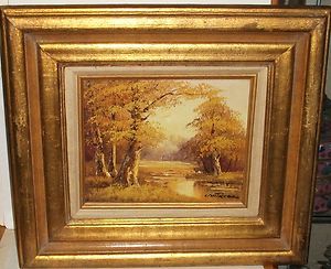 Cantrell Original Oil on Canvas River Landscape Painting