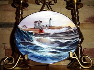 guiding lights cape neddick maine lighthouse plate