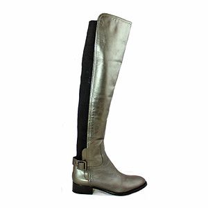 Tory Burch Jack Landed Capra Elastic OTK Over The Knee Leather Boots 