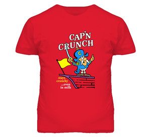 CapN Crunch Captain Retro Cereal Box Cool Red T Shirt