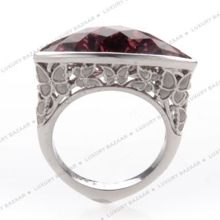 Carrera y Carrera 18K White Gold and Tourmaline Butterfly Ring