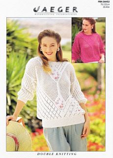 Lace Sampler Sweater 30 40 Jaeger Knitting Pattern 6452