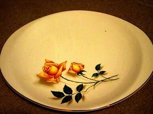 Skyline Cannonsburg Pottery Yellow Rose 14 Platter EC