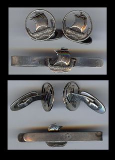 Carl Ove Frydensberg Denmark Vintage Sterling Silver SHIP Tie Bar 