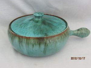 Large North Carolina Pottery Hand Thrown Covered Casserole Dish