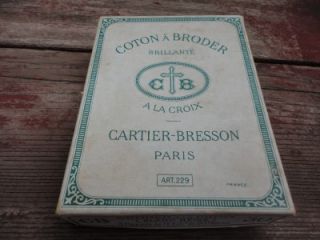 Old Box CARTIER BRESSON Paris France Coton A Broder Thread NOS Sewing 