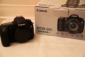 Canon EOS 60D 18.0 MP Digital SLR Camera   Black (Body Only) Mint 