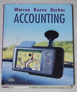 Accounting by Carl S Warren James M Reeve and Jonathan Duchac 23rd 