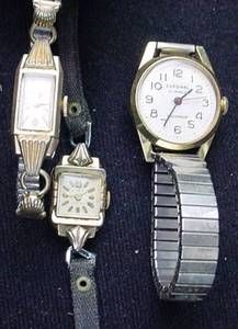 LOT Vintage Watch Wristwatch Watches Cardinal 21J Lorie 17J Bulova 