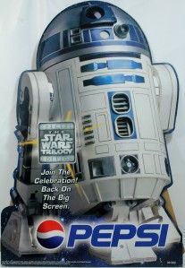   SPECIAL EDITION R2 D2 WITH HANGING MOBILE PEPSI CARDBOARD CUTOUT