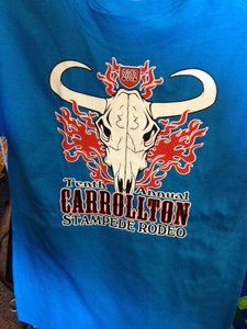 2012 Carrollton Stampede Rodeo T Shirts Available in Blue White