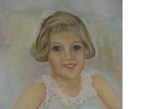 Young Caroline Kennedy Fab Early 60s Vintage Original Chalk Pastel 