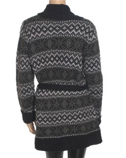 Carolyn Taylor Belted Cardigan Womens Black Sweater Sz M