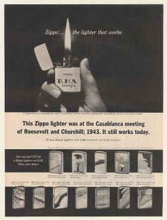 1964 Zippo Lighter Casablanca Meeting of Roosevelt and Churchill 1943 